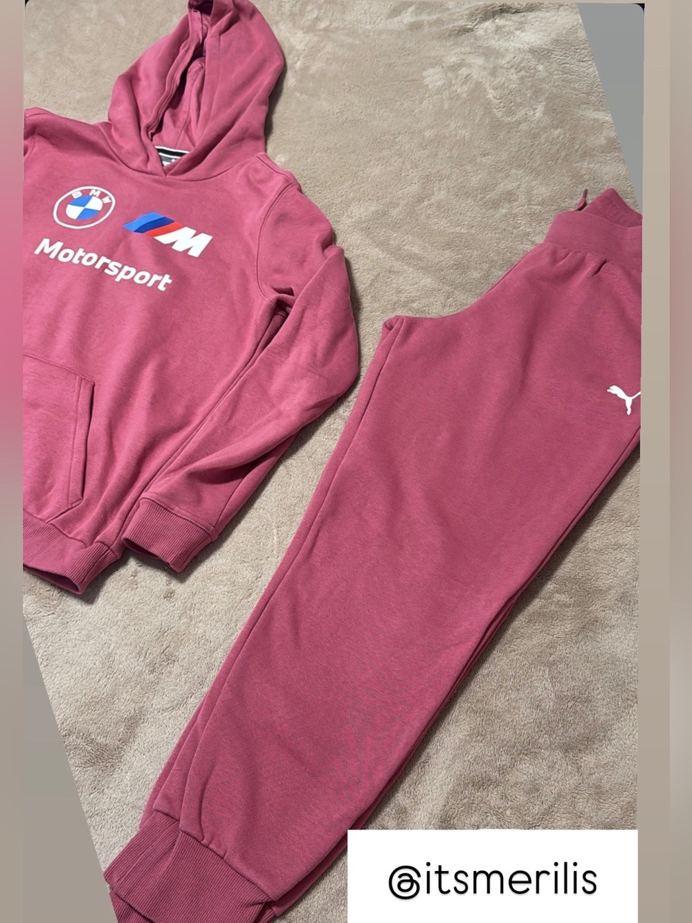 BMW Pink Track Pants & Joggers Set